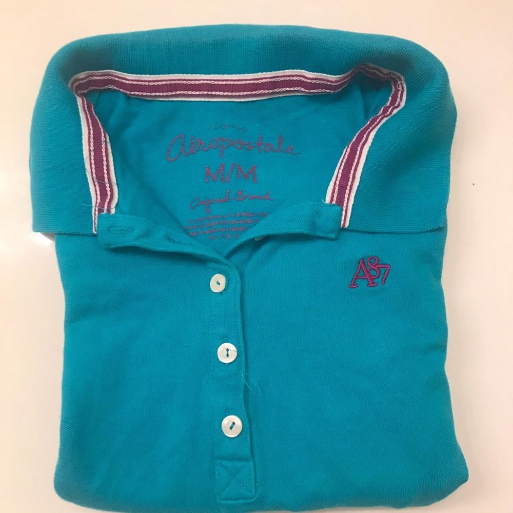 Teal Polo Aeropostale Top